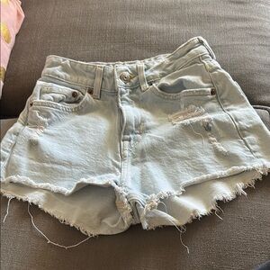 H&M Light Blue Frayed Jean Shorts